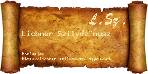 Lichner Szilvánusz névjegykártya